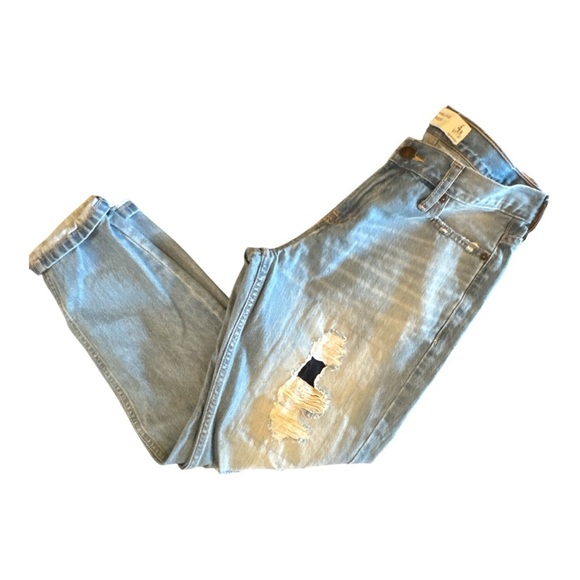 Abercrombie & Fitch Distressed Boyfriend Jeans Sz 4R Relaxed Fit Denim Casual - Picture 2 of 5
